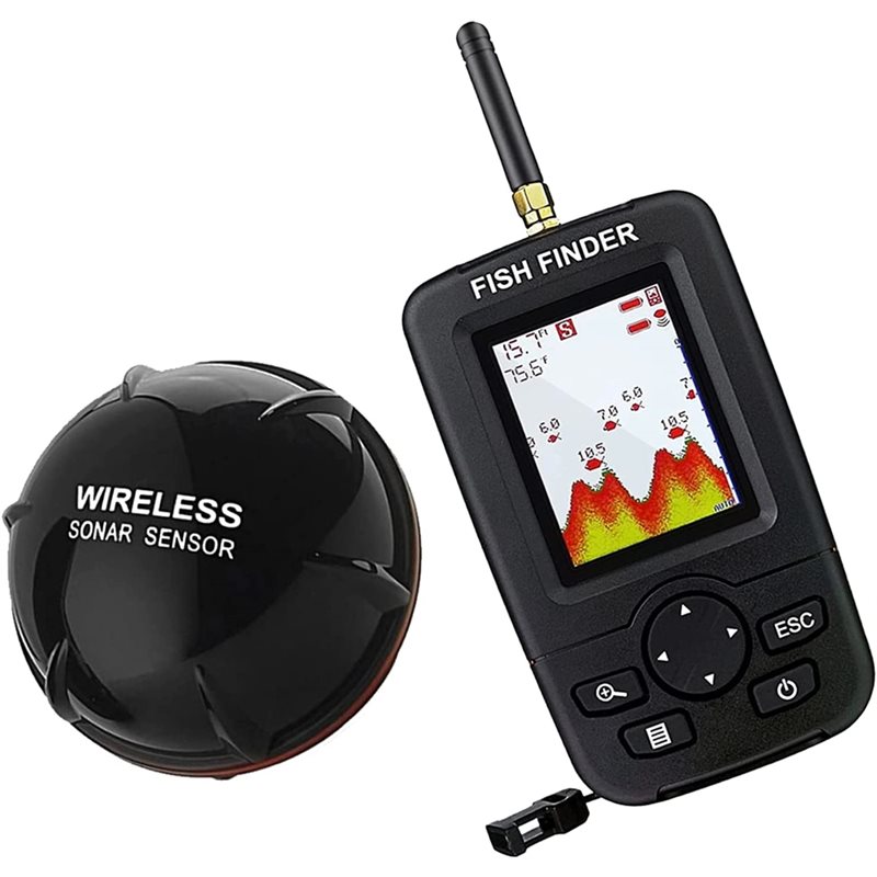 Wireless Sonar Fish Finder, Po - Fishing Depth Finder reseña y precio