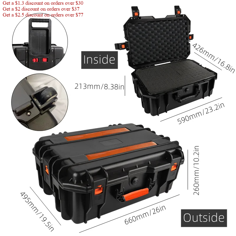 Large Capacity Tool box with w - Fish Finder Case reseña y precio