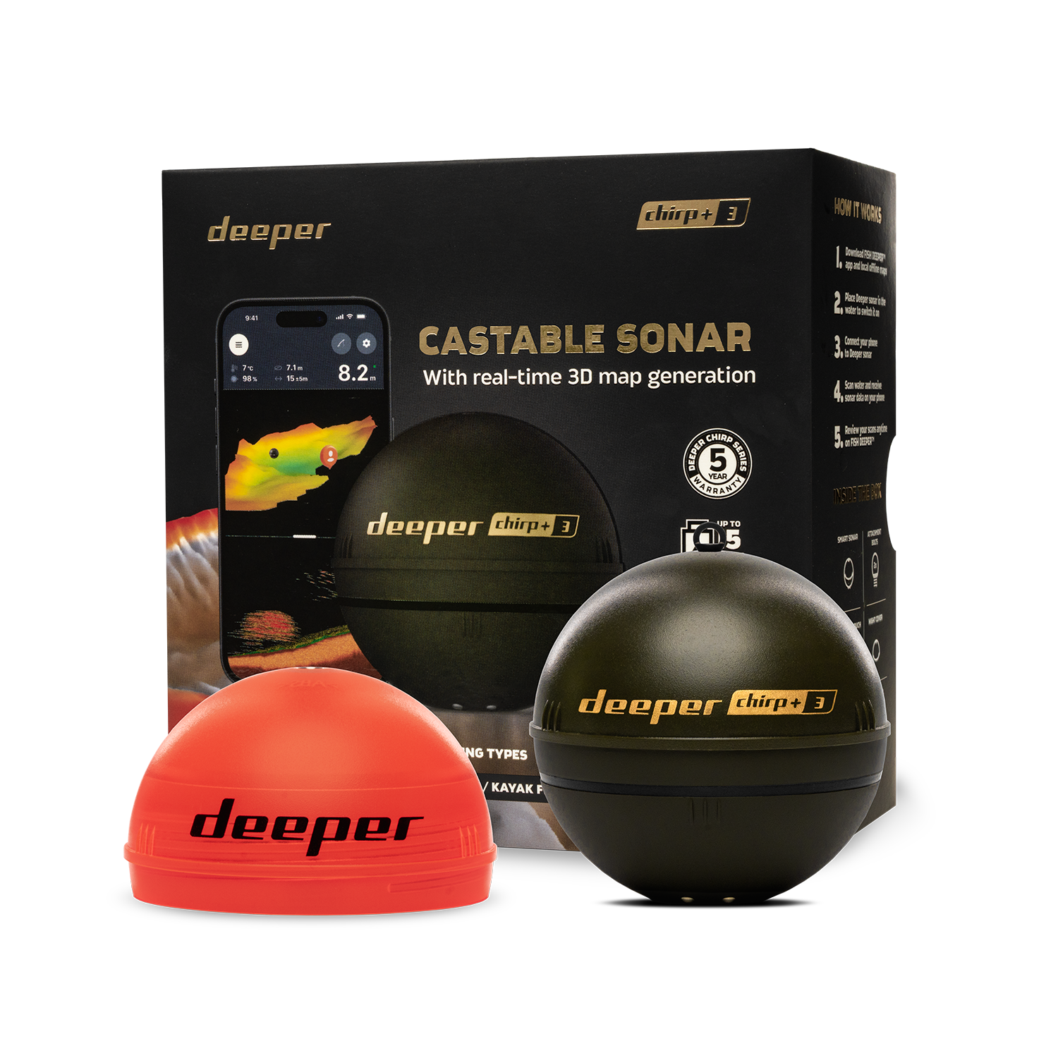 Deeper Smart Sonar Chirp+3 Fis - Fish Finder Gps reseña y precio