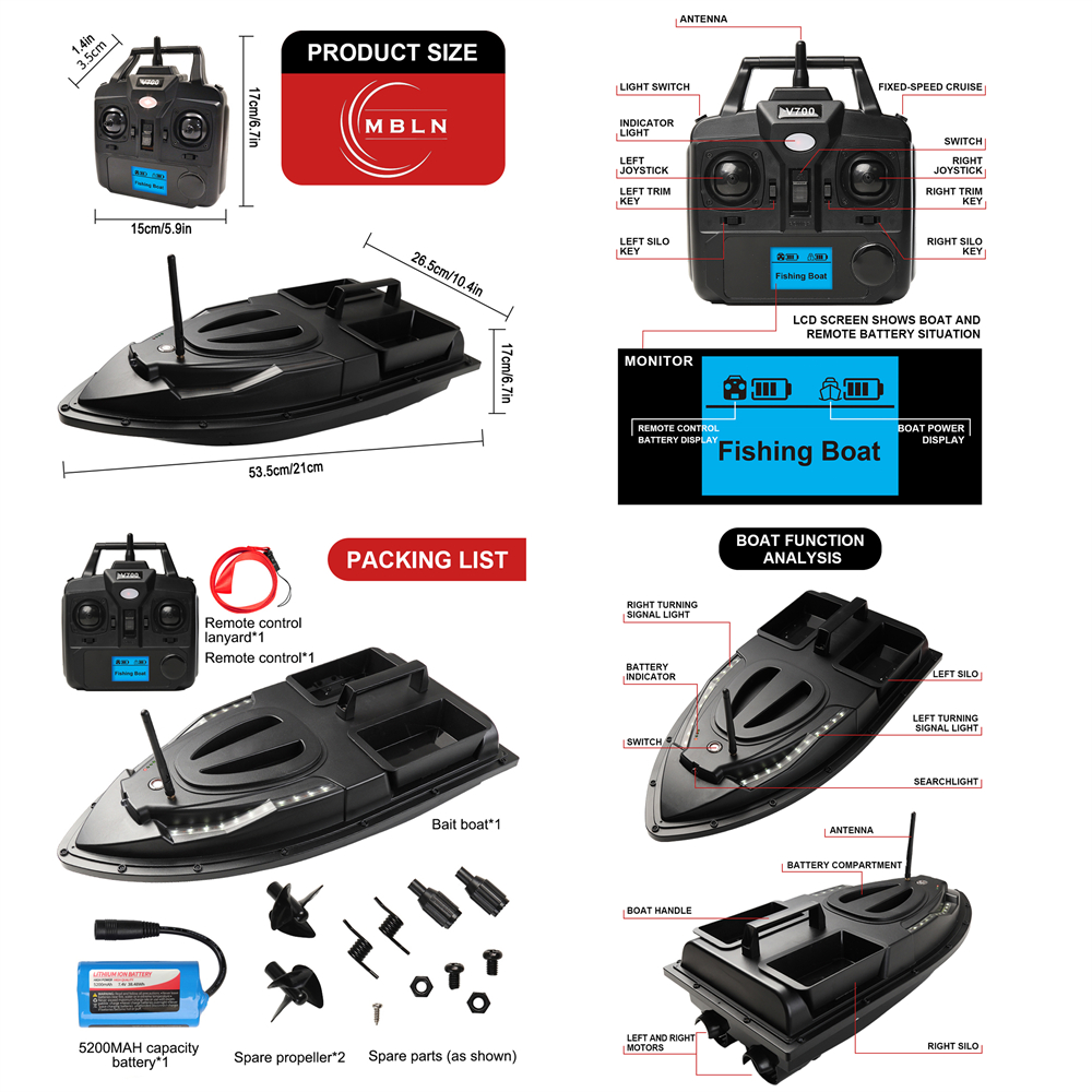 Brand,Fishing Bait Boat,Dual M - Fishing Gps reseña y precio