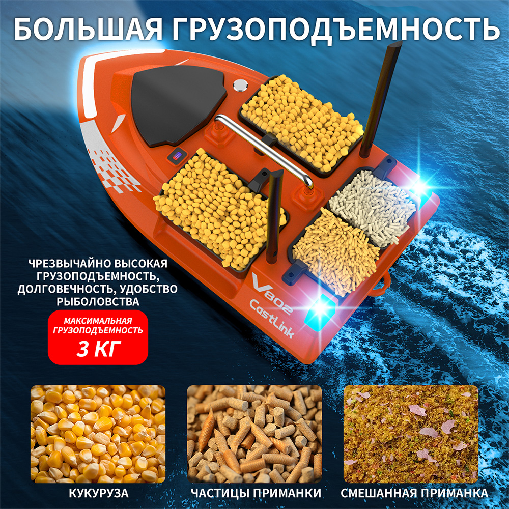 Dual Antenna RC Bait Boat 4 Ba - Fish Finder Cable reseña y precio