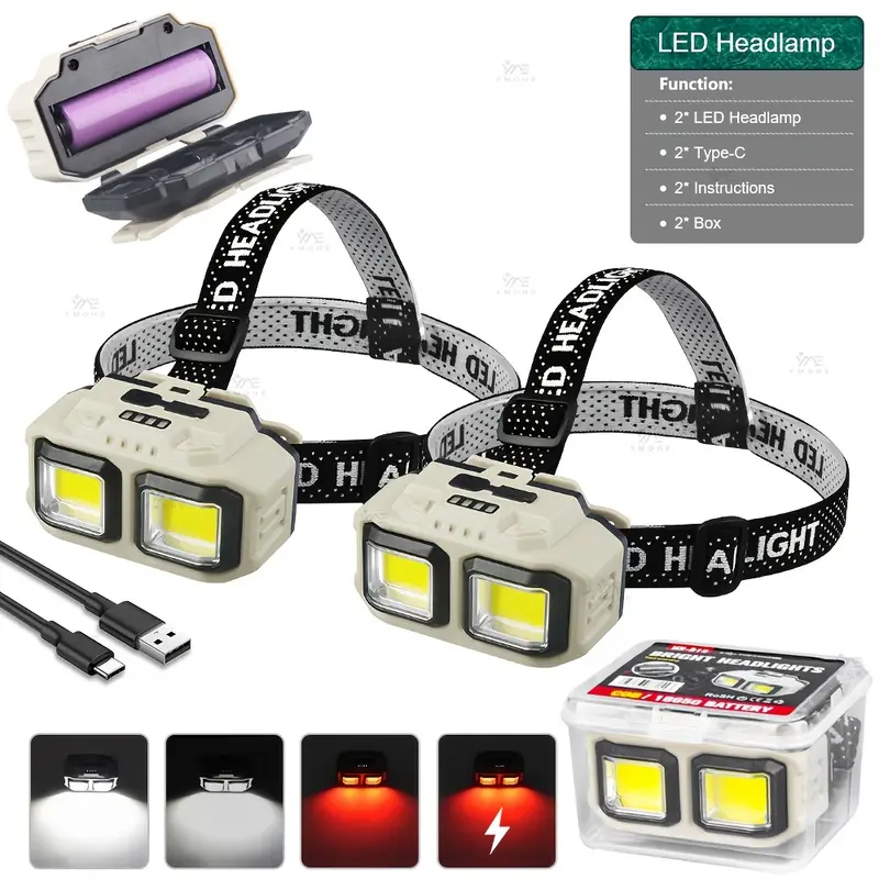 COB LED Headlamp Rechargeable  - Fishing Light reseña y precio