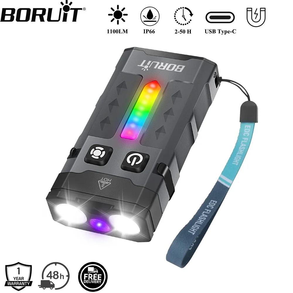 BORUiT EV20 1100LM EDC UV Keyc - Fishing Light reseña y precio