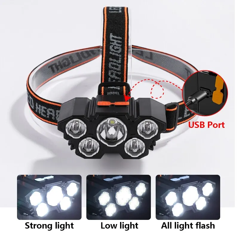 Rechargeable 5 LED Headlamp St - Fish Finder Battery reseña y precio