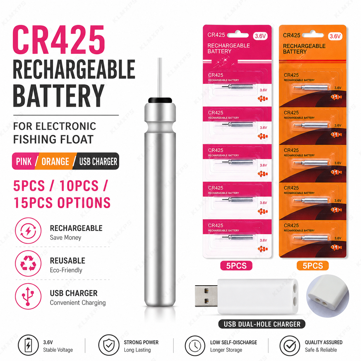 CR425 Rechargeable Battery for - Fish Finder Charger reseña y precio