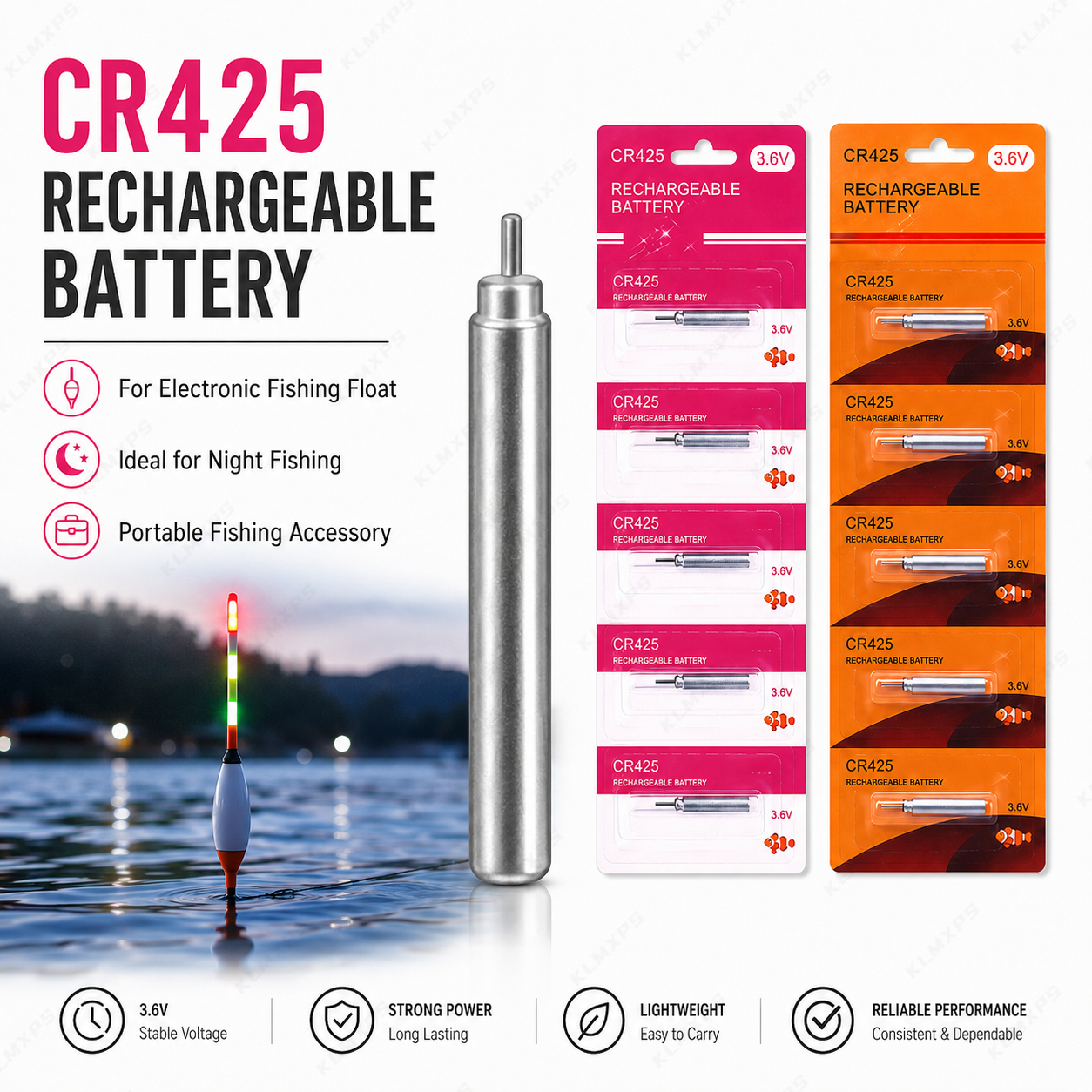 CR425 Rechargeable Battery for - Fish Finder Charger reseña y precio