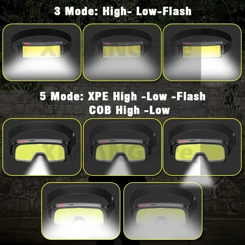 Powerful COB LED Headlamp Type - Fish Finder Battery reseña y precio