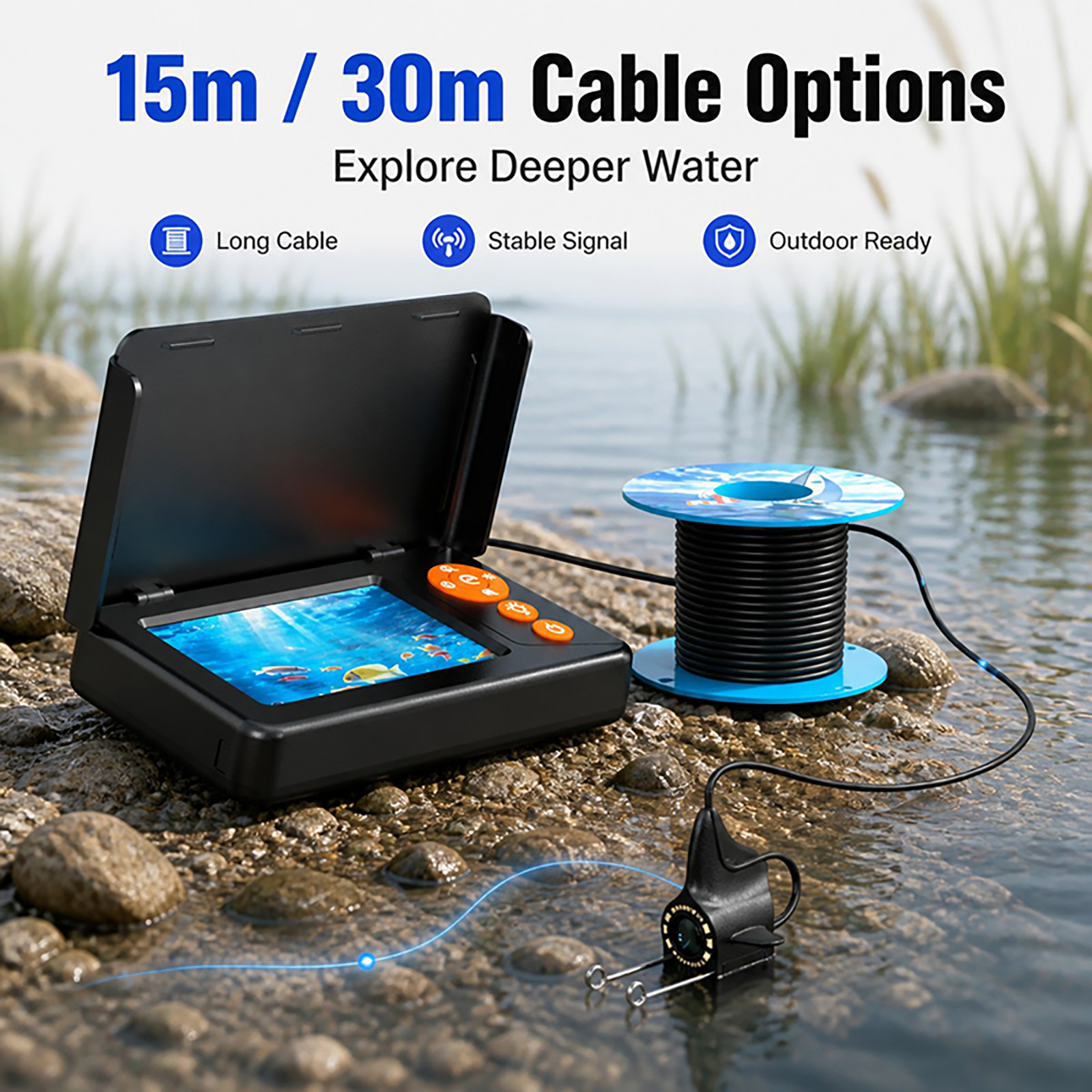 1080P HD Underwater Camera Fis - Fishing Depth Finder reseña y precio