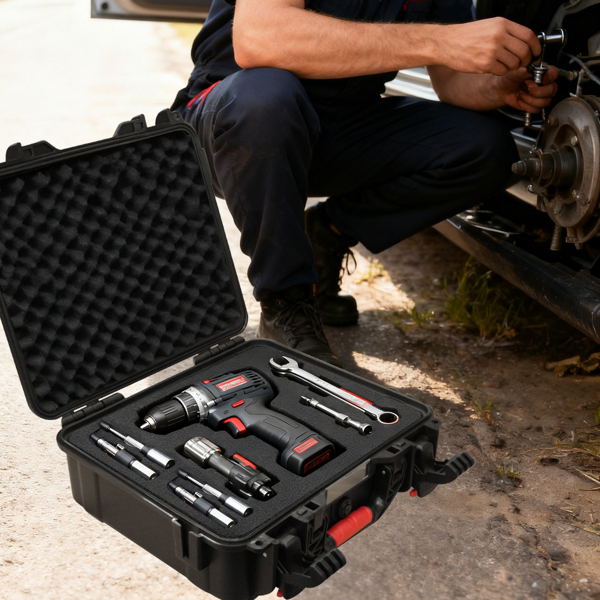 Portable Tool Box with Shock - - Fish Finder Case reseña y precio
