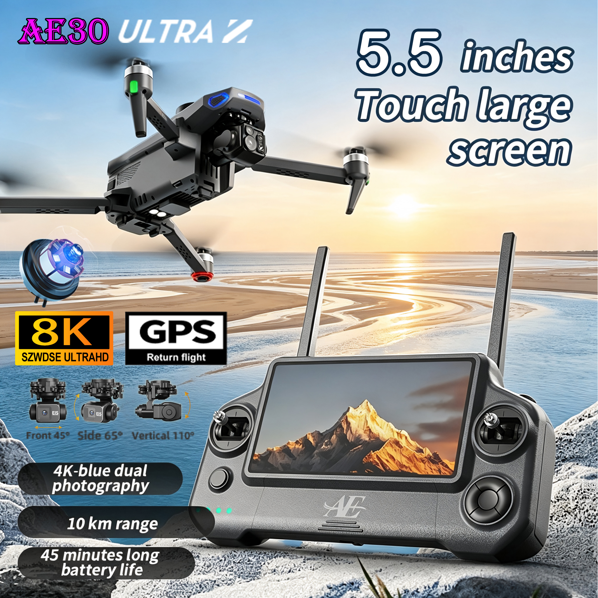 NEW AE30 Ultra GPS Drone 4K Pr - Fishing Camera reseña y precio
